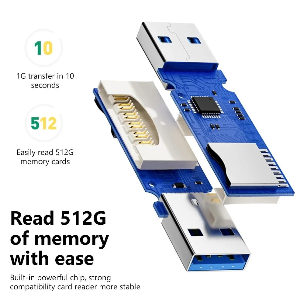 2 in 1 USB 3.0 Card Reader High Speed SD TF Memory Card Adapter for PC Laptop Computer Camera Tablet Accessories