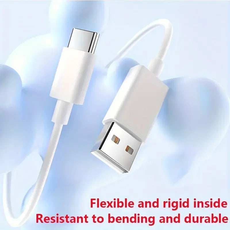 10Pcs 1M 3ft High-efficiency charging USB Type-C data cable,  adopts durable PVC flat design, portable travel data cable USB A m