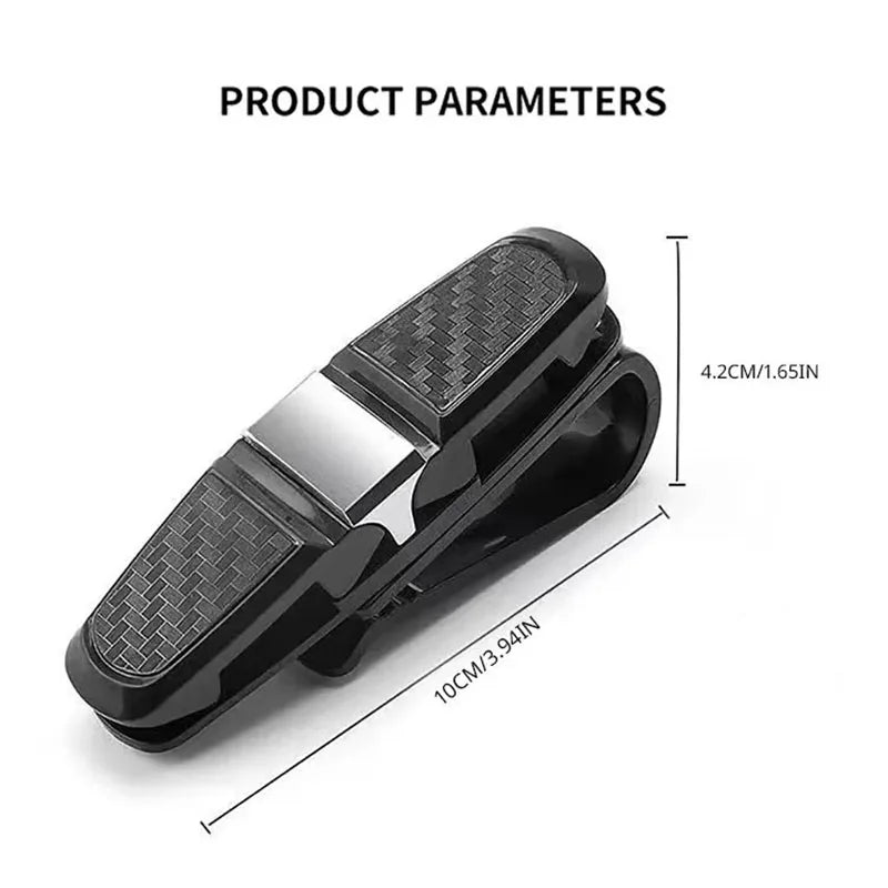 Car Sunglasses Frame Carbon Fiber Bills Glasses Clip Multi Function In Car Creative Eye Box Card Double Headed Clip On Board