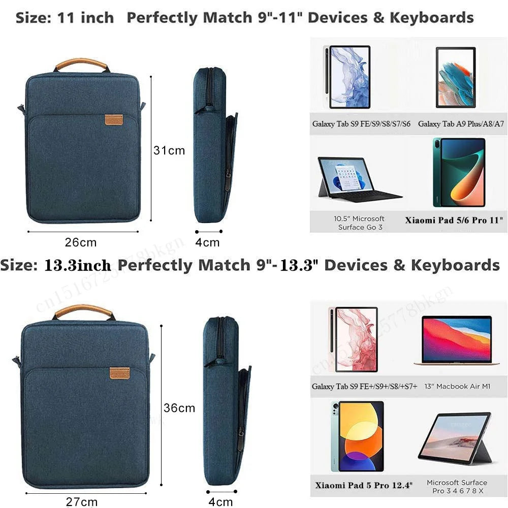 Tablet Sleeve Bag For Samsung Galaxy Tab S7 FE Plus A8 S6 Lite Case Shockproof Cover For Xiaomi Pad 5 Pro Redmi Pad Case Pouch
