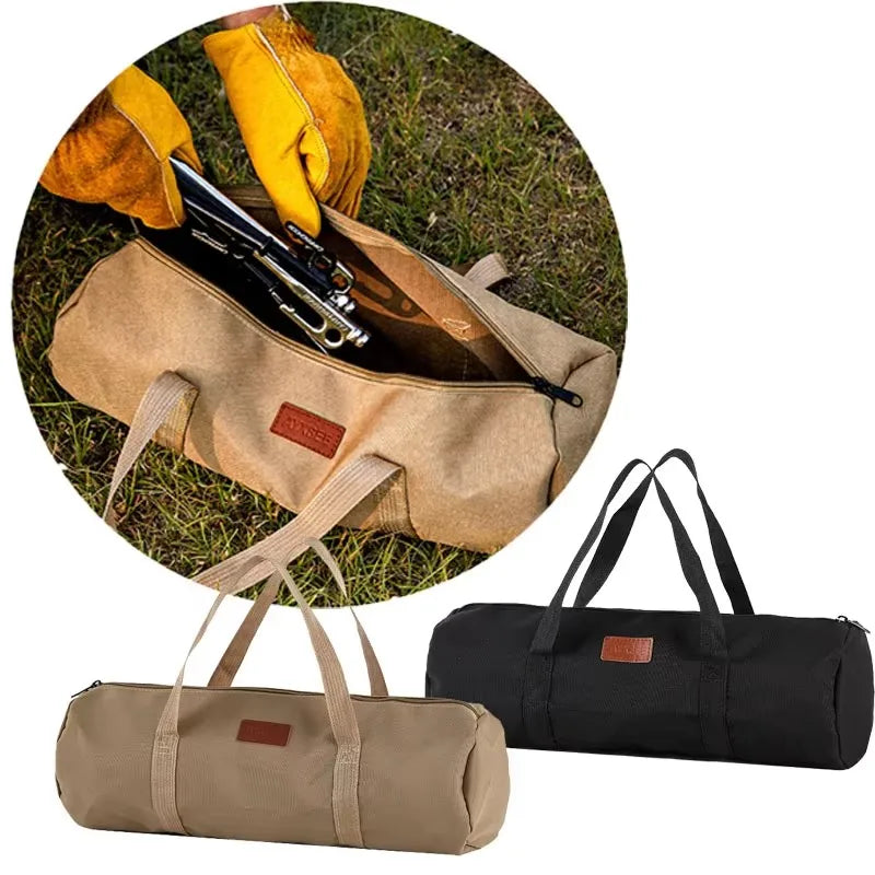 Outdoor Ground Nail Bag Camping Tent Pegs Bag Cylindrical Stake Storage Backpack Portable Miscellaneous Bag Storage Box Toolkit
