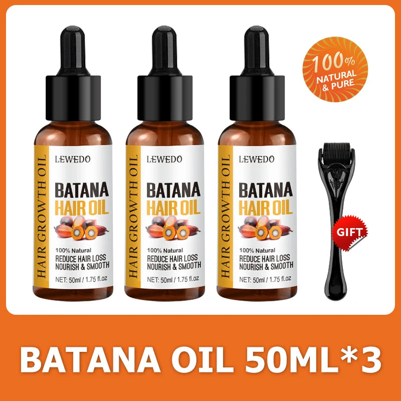 Lewedo Naturals Batana Oil Fast Hair Growth for Men Women Pure Batana Oil Nourish Shiny Hair Healthy Hair Care Anti Hair Loss