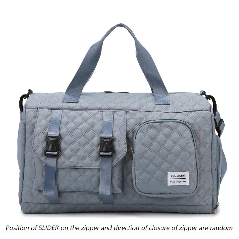 Durable Nylon Travel Duffle Bag, Portable Sports Gym Bag for Overnight Trips Shoulder Duffel Training Bag, Spacious Argyle