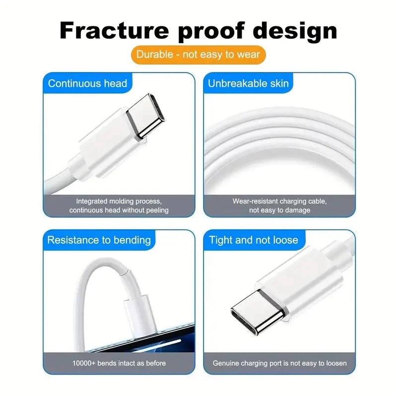 10Pcs 1M 3ft High-efficiency charging USB Type-C data cable,  adopts durable PVC flat design, portable travel data cable USB A m