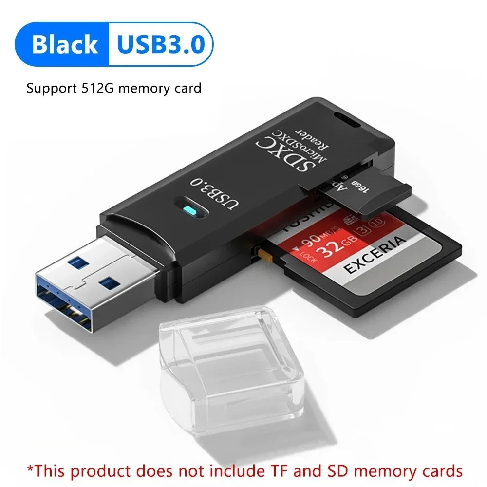 2 in 1 USB 3.0 Card Reader High Speed SD TF Memory Card Adapter for PC Laptop Computer Camera Tablet Accessories