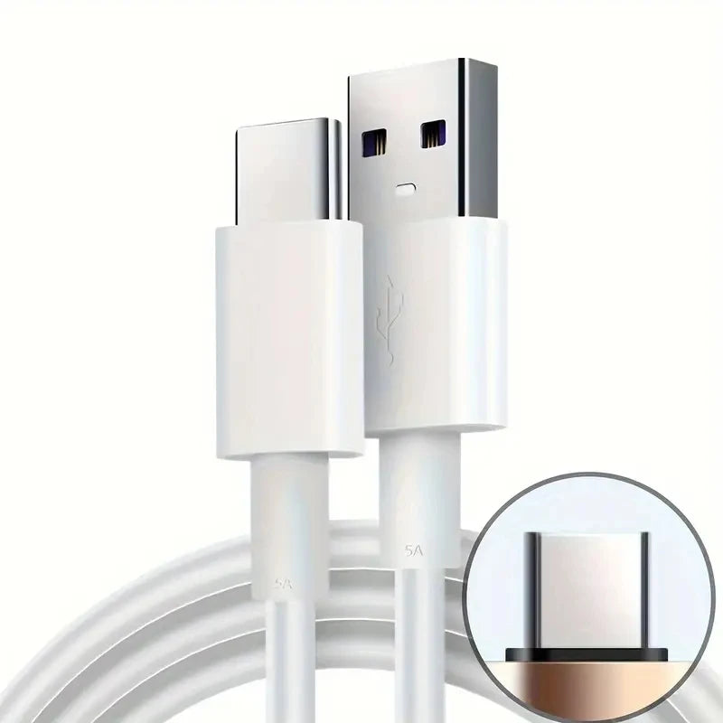 10Pcs 1M 3ft High-efficiency charging USB Type-C data cable,  adopts durable PVC flat design, portable travel data cable USB A m
