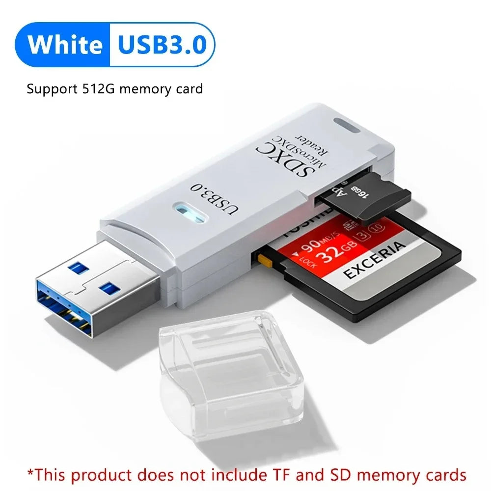 2 in 1 USB 3.0 Card Reader High Speed SD TF Memory Card Adapter for PC Laptop Computer Camera Tablet Accessories